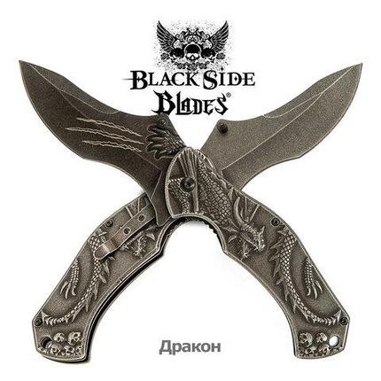 Нож складной дизайнерский Black Side Blades с рельефной рукоятью (Дракон), фото 2