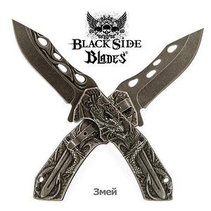 Нож складной дизайнерский Black Side Blades с рельефной рукоятью (Змей)
