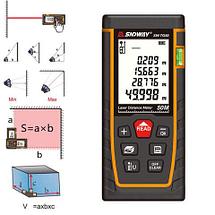 Лазерный дальномер {рулетка} с пузырьковым уровнем SNDWAY {чехол, память, вычисление объема и площади} (80, фото 3