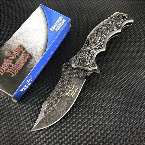 Нож складной дизайнерский Black Side Blades с рельефной рукоятью (Дракон) - фото 3 - id-p104496832