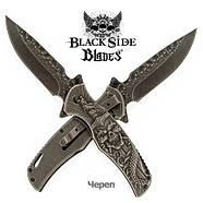 Нож складной дизайнерский Black Side Blades с рельефной рукоятью (Цепь), фото 8