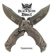 Нож складной дизайнерский Black Side Blades с рельефной рукоятью (Цепь), фото 9