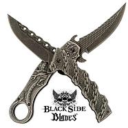 Нож складной дизайнерский Black Side Blades с рельефной рукоятью (дракон Лун), фото 2