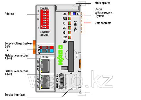 Контроллер PFC100; 2 порта Ethernet; ЭКО WAGO 750-8100, фото 2