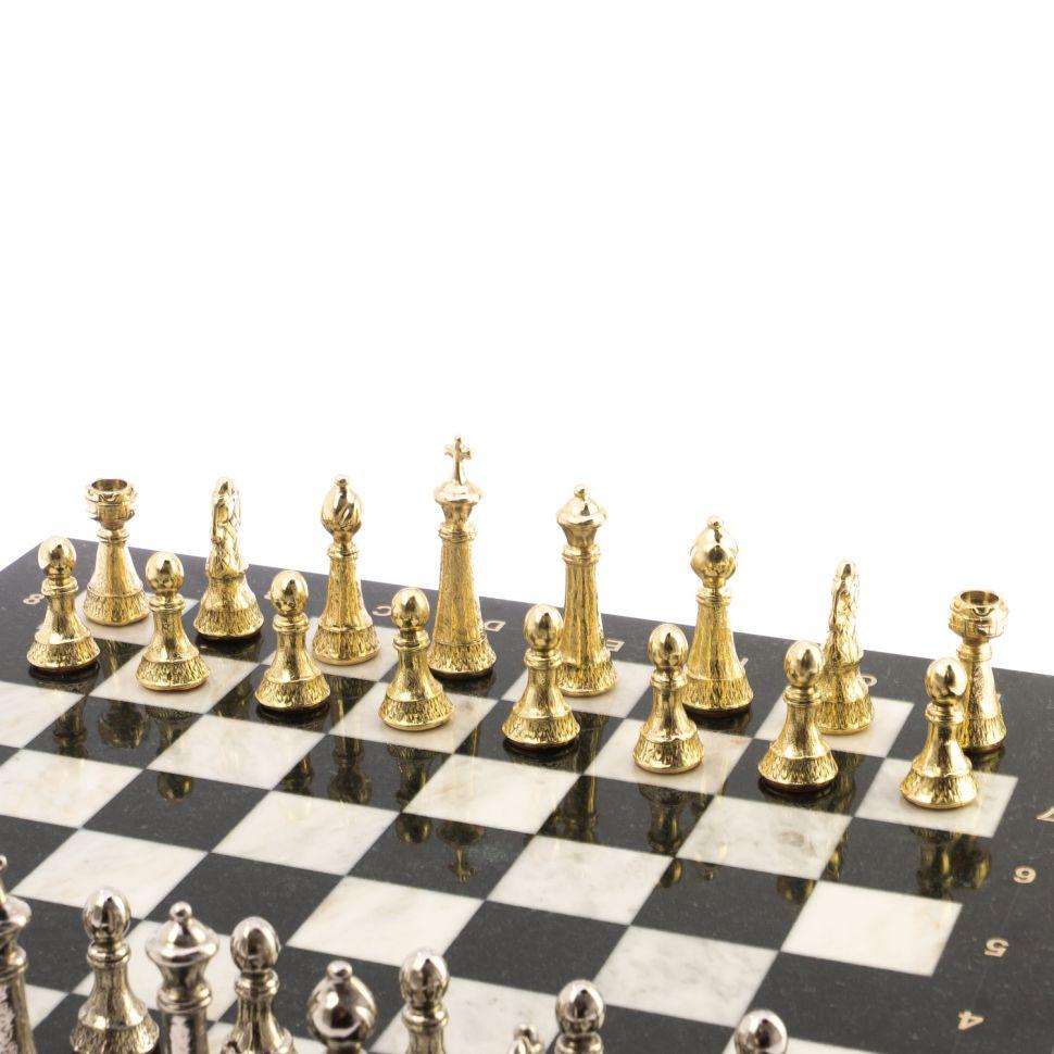 Шахматы "Стаунтон" доска 44х44 см камень мрамор, змеевик / Шахматы подарочные / Шахматный набор / Настольная - фото 3 - id-p104513686