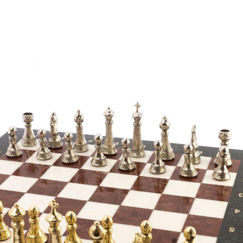 Шахматы "Стаунтон" доска 44х44 см камень мрамор, змеевик / Шахматы подарочные / Шахматный набор / Настольная - фото 4 - id-p104513688