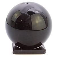 Шар из черного обсидиана 12 см на подставке / шар декоративный / шар для медитаций / каменный шарик / сувенир