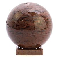 Шар из коричневого обсидиана 12 см на подставке / шар декоративный / шар для медитаций / каменный шарик /