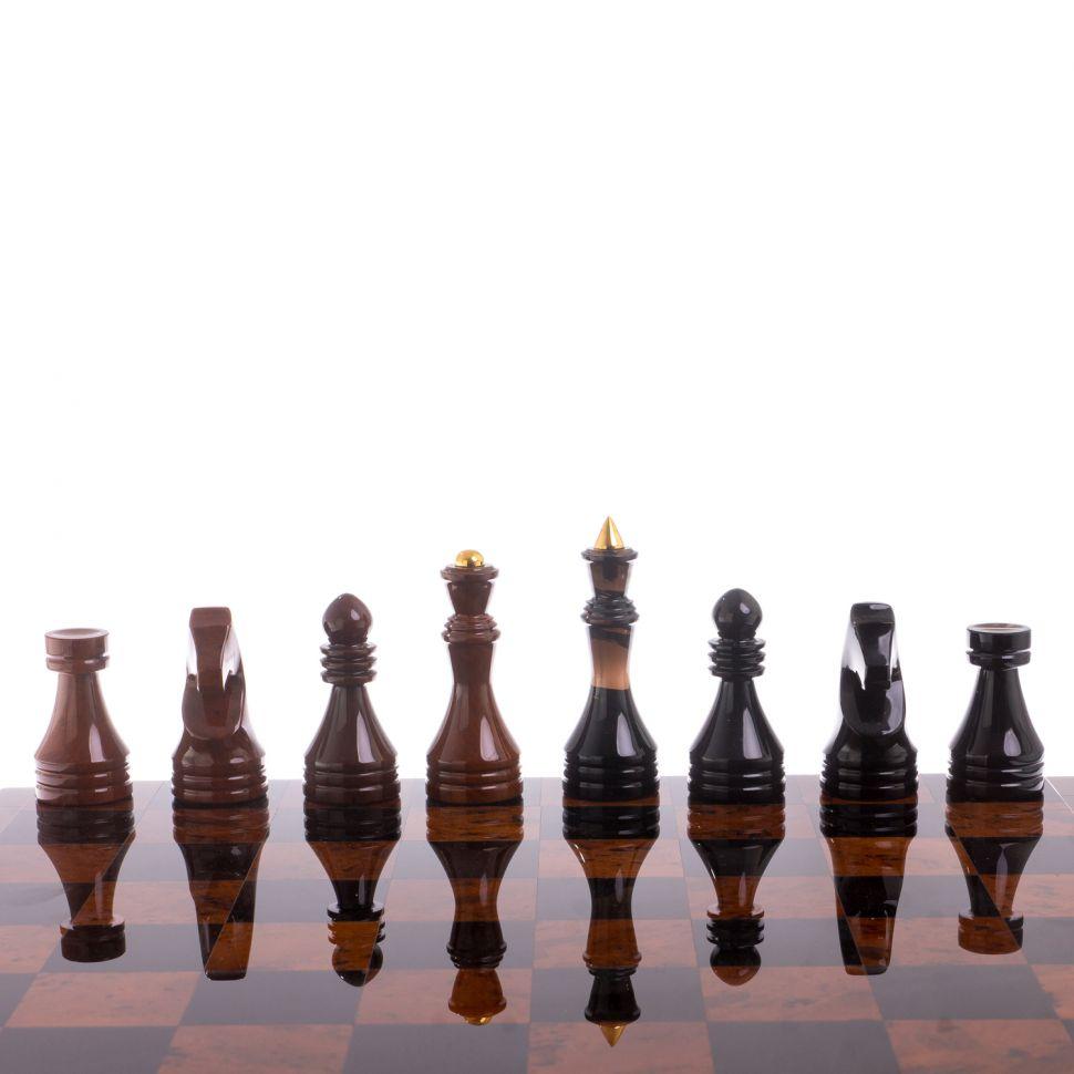 Шахматный ларец с фигурами "Классический" из натурального обсидиана / Шахматы подарочные / Набор шахмат / - фото 5 - id-p104513875