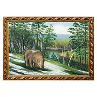 Картина "Медведь" багет 46х66 см, каменная крошка 111411
