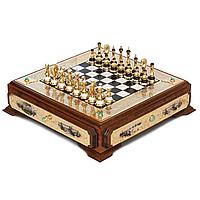 Подарочные шахматы из камня "Баталия" Златоустовская гравюра 113329