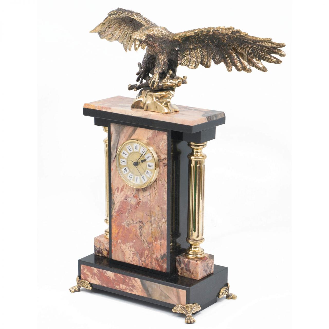 Часы из натуральной яшмы и бронзы Горный орел, 33х17х41 см - фото 3 - id-p80870447