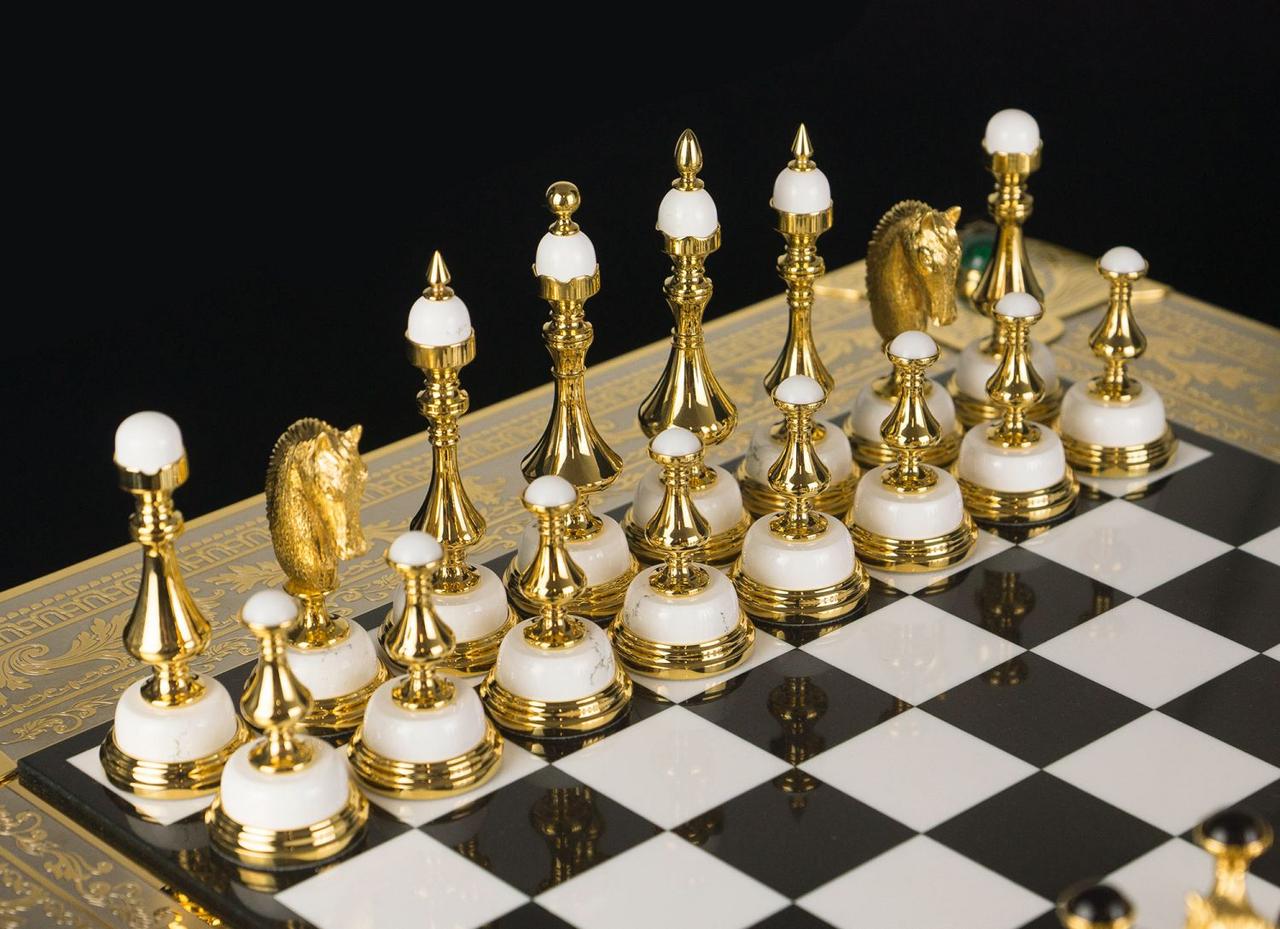 Шахматы подарочные "Баталия" покрытие золотом Златоуст 120666 - фото 6 - id-p80871732