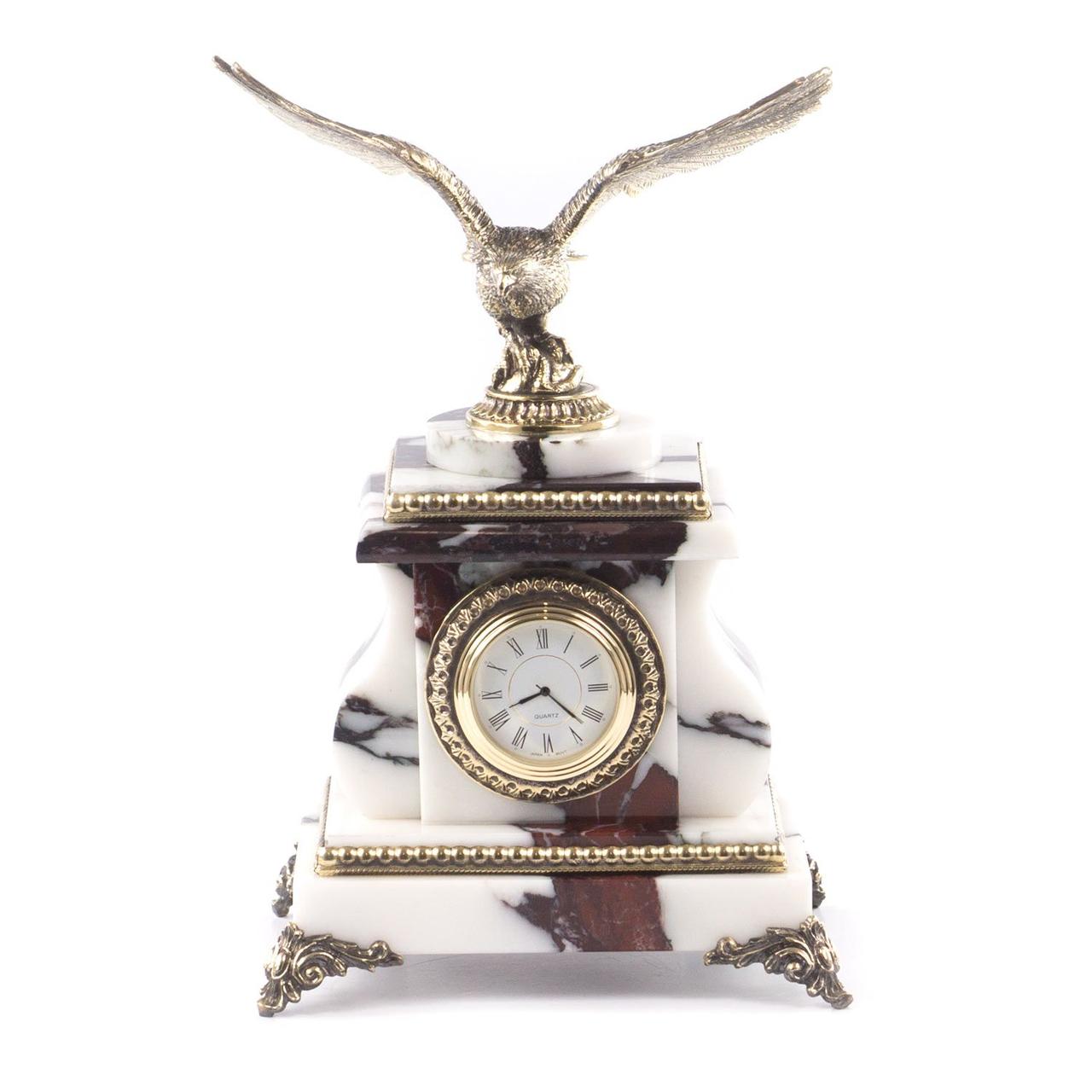 Каменные часы из мрамора и бронзы "Орел" 121400 - фото 1 - id-p87962847