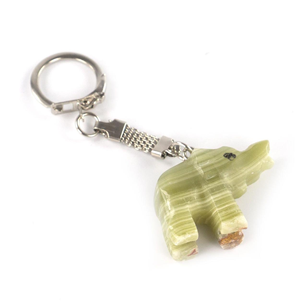 Брелок для ключей "Слон" из натурального камня оникс 121680 - фото 3 - id-p91761161