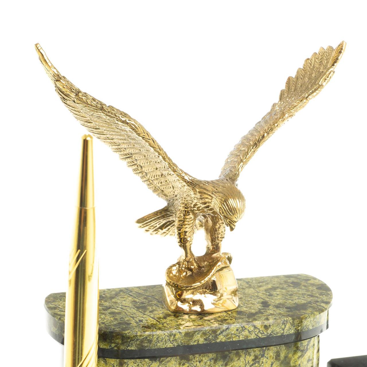 Письменный прибор "Гордый орел" из змеевика и бронзы 122590 - фото 3 - id-p95333320