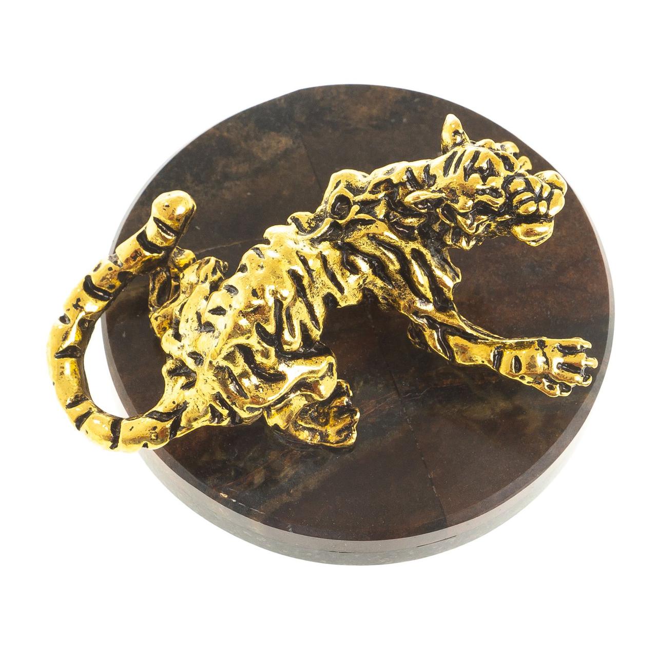 Сувенир фигурка "Рычащий тигр" камень офиокальцит шоколадный - символ 2022 года - фото 2 - id-p95597667