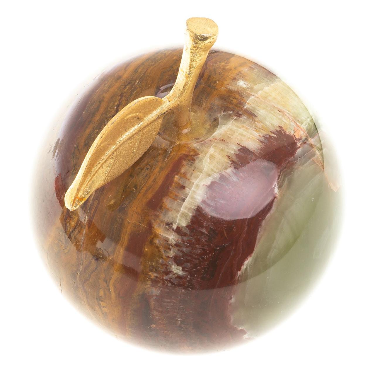 Яблоко сувенирное из камня оникс 10х11,5 см (4) / сувенир из камня / яблоко декоративное / сувенир настольный - фото 2 - id-p100128868