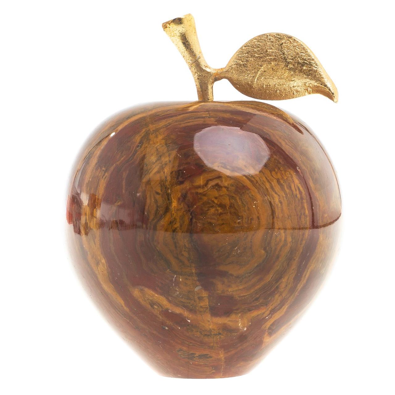 Яблоко сувенирное из камня оникс 10х11,5 см (4) / сувенир из камня / яблоко декоративное / сувенир настольный - фото 3 - id-p100128868