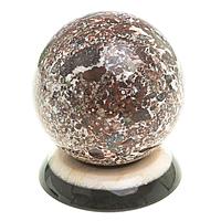 Шар "Антистресс" из креноида 9 см на подставке / шар декоративный / шар для медитаций / каменный шар / сувенир