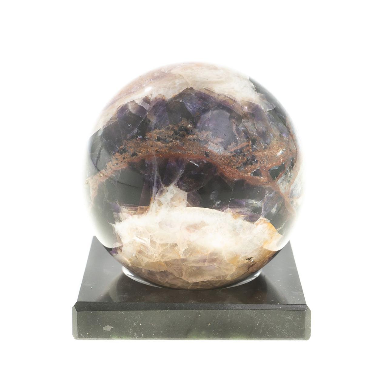 Шар из фиолетового флюорита 6 см на подставке / шар декоративный / шар для медитаций / каменный шар / сувенир - фото 1 - id-p101121801