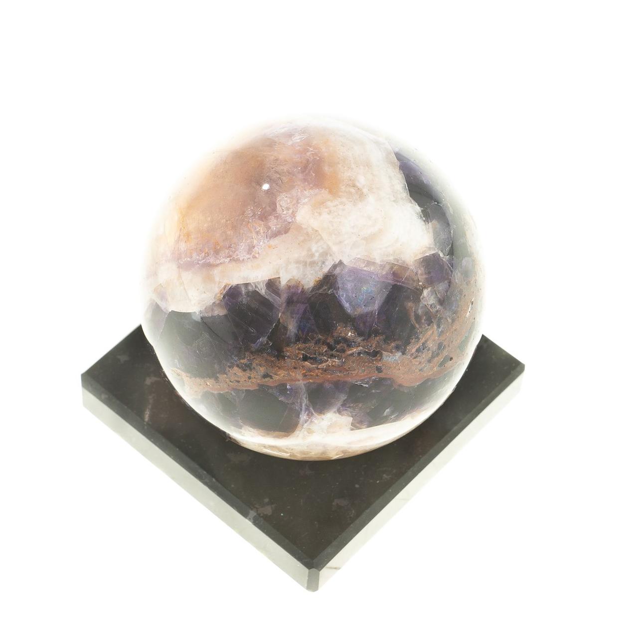 Шар из фиолетового флюорита 6 см на подставке / шар декоративный / шар для медитаций / каменный шар / сувенир - фото 2 - id-p101121801