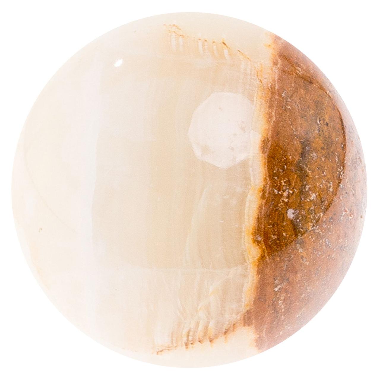 Шар из белого оникса 7 см (3) / шар декоративный / шар для медитаций / каменный шарик / сувенир из камня - фото 1 - id-p103551690