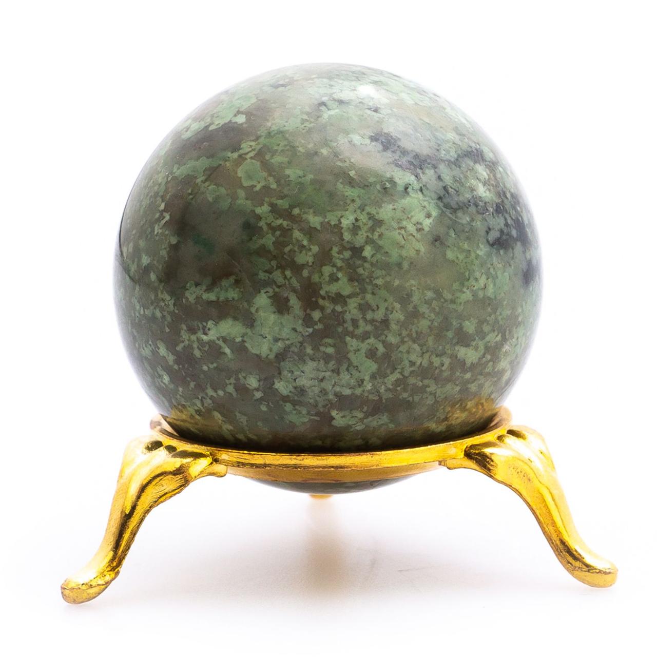 Шар из камня жадеит 5 см / шар декоративный / шар для медитаций / каменный шарик / сувенир из камня - фото 2 - id-p104513853