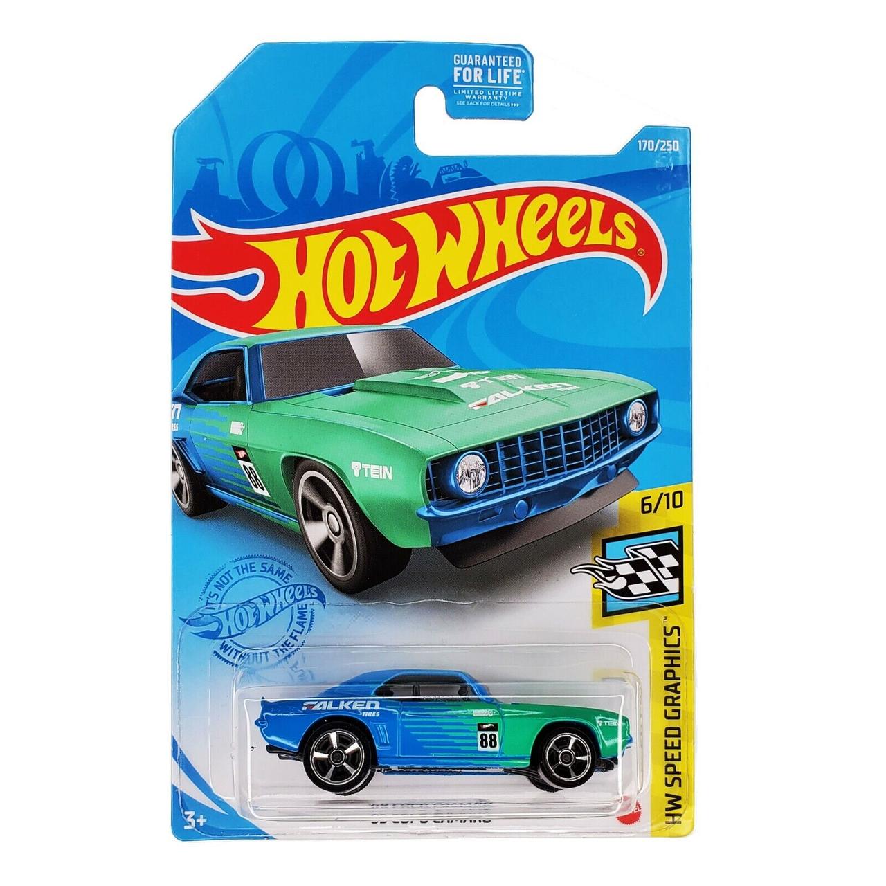 Hot Wheels Модель Chevrolet Camaro Copo '69, голубой-зелёный - фото 1 - id-p104409067