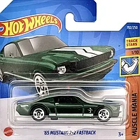 Hot Wheels Модель Mustang 2+2 Fastback '65, зеленый