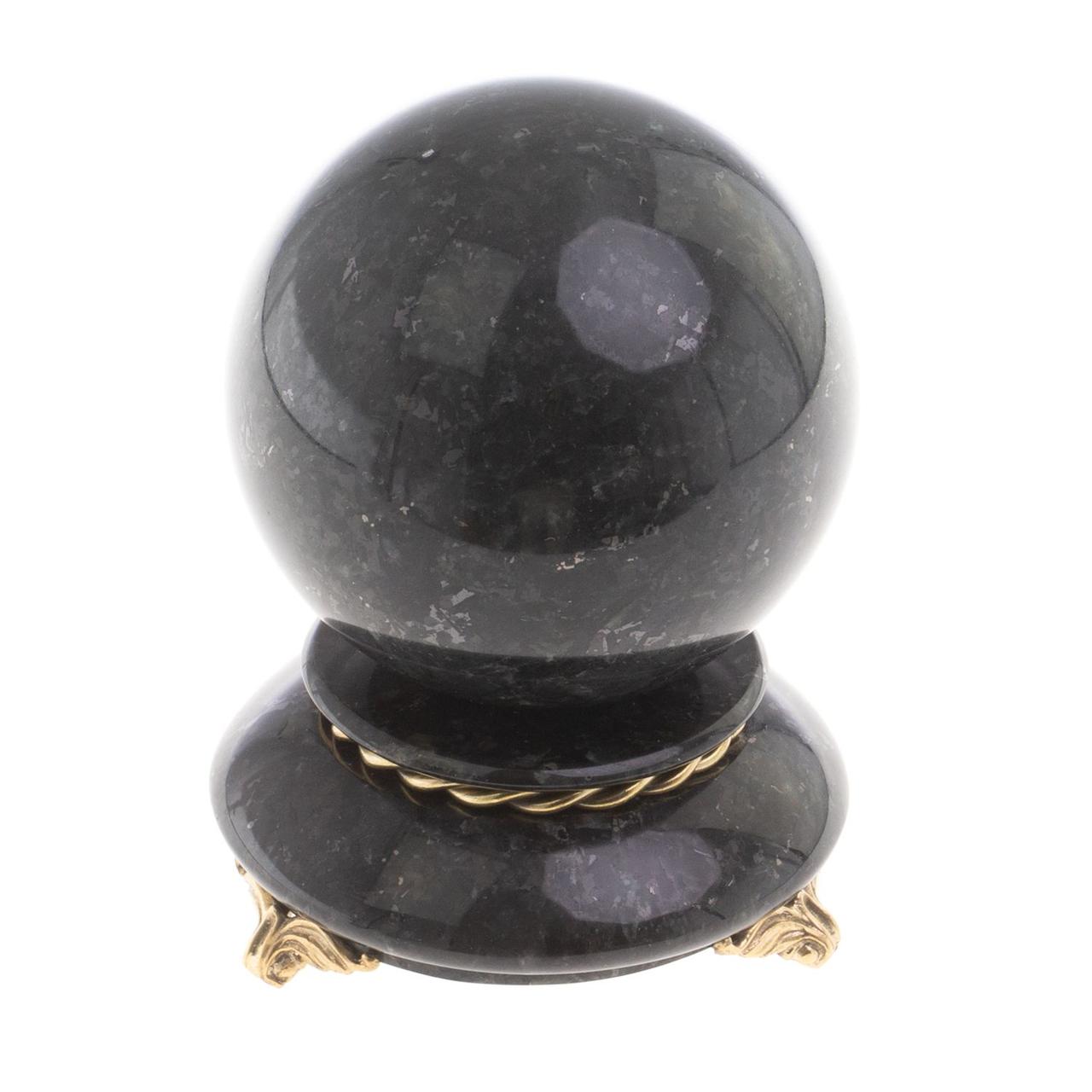 Шар "Антистресс" из камня лабрадорит 10 см на подставке / шар декоративный / шар для медитаций / каменный - фото 2 - id-p101625769