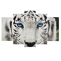 Часы настенные, модульные, серия: Животный мир, "Белый тигр", 80х140 см
