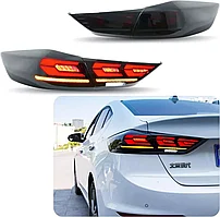 Задние фонари на Hyundai Elantra 2015-19 тюнинг дизайн 1 (Дымчатый цвет)