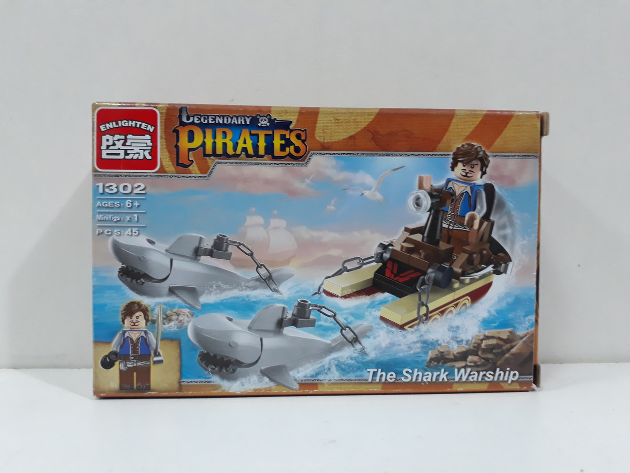 Конструктор Enlighten Pirates 1302, Корабль-колесница Белая акула. 45 pcs. - фото 1 - id-p104539431