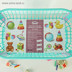 Этажерка для игрушек на колёсах 3 секции IDEA «Конфетти», цвет бирюзовый, фото 3