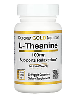 L-теанин, 30 капсул, California Gold Nutrition