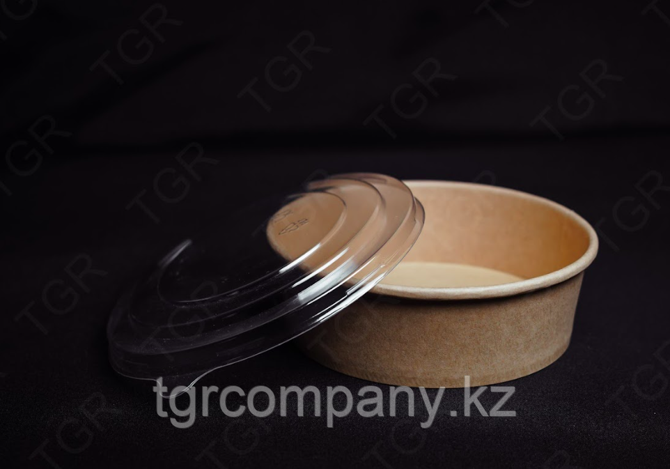 Упаковка для салатов 500 мл. Pure Craft вместе с крышками (уп.50 шт/600 шт) - фото 1 - id-p104553433