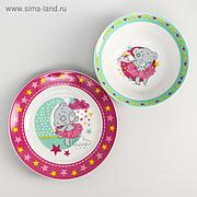 Набор посуды «Милая девочка!», 3 предмета: тарелка Ø 16,5 см, миска Ø 14 см, кружка 200 мл в подарочной упаков