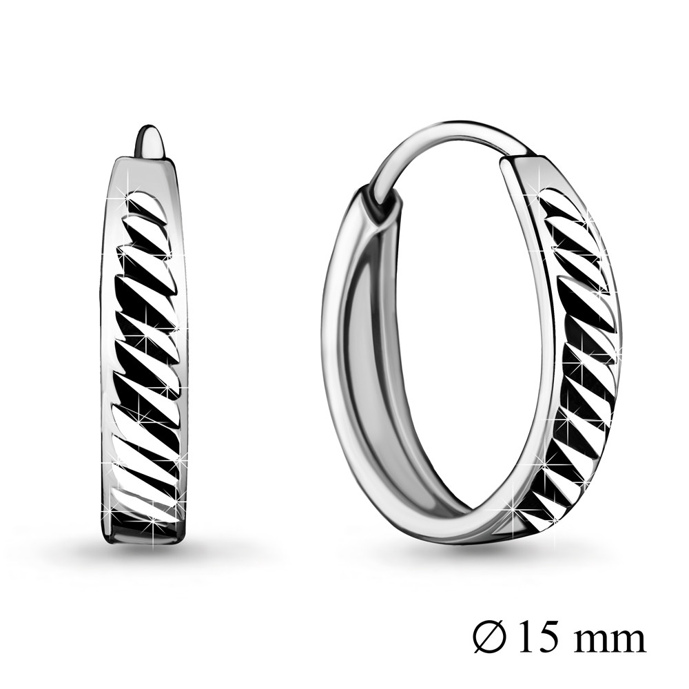 Серьги конго из серебра Aquamarine 32079.5 серебро с родием