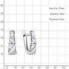 Серьги классика из серебра  Фианит Aquamarine 49217.5 покрыто  родием, фото 2
