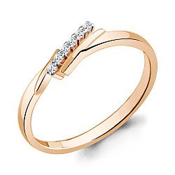 Серебряное кольцо  Фианит Aquamarine 67424А.6 позолота