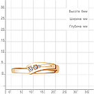 Серебряное кольцо  Фианит Aquamarine 67287А.6 позолота, фото 2