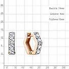 Серьги классика из серебра  Фианит Aquamarine 49448А.6 позолота, фото 2