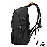 Спортивный рюкзак 45*28*17см, 1 отдел, оксфорд водоооталкивающий, USB, 36-55л, фото 3