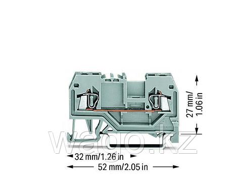 2-проводная клеммная колодка 1,5 мм² для DIN-рейки WAGO 279-901, фото 2