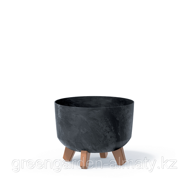 Горшок на деревянных ножках Gracia Beton Effect DGRL400E | Prosperplast