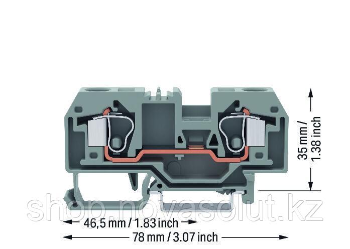 2-проводной сквозной зажим 10 мм² для DIN-рейки WAGO 284-901 - фото 2 - id-p104564059