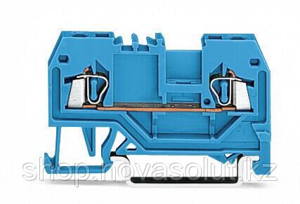 2-проводной сквозной зажим 1,5 мм² для DIN-рейки, синий WAGO 279-904