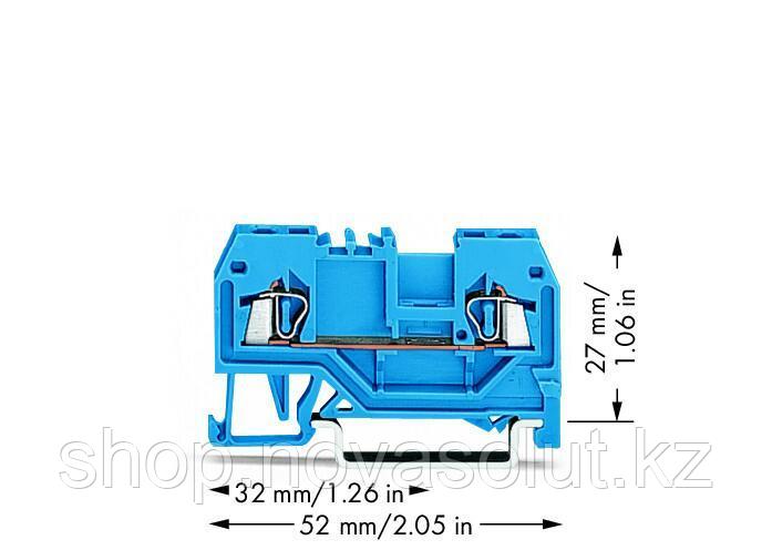 2-проводной сквозной зажим 1,5 мм² для DIN-рейки, синий WAGO 279-904 - фото 2 - id-p104564129