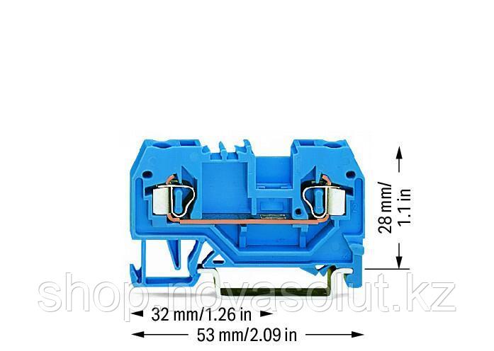 2-проводной сквозной зажим 2,5 мм² для DIN-рейки, синий WAGO 280-904 - фото 2 - id-p104564177
